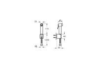 A4574736 Душ гигиенический с держателем и шлангом матовый черный VITRA — фото 1, Гигиенические души