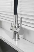 Смеситель для кухни с гибким изливом и подключением фильтра BELZ, сатин, черный, арт-B76814-1 — фото 5, Смесители для кухни