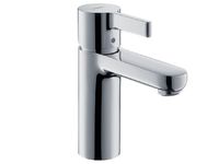 Смеситель для раковины, Hansgrohe, Metris S, тип открывания воды-однорычажный, тип регулирования воды-керамический картридж, монтаж-на раковину/столешницу, отверстия для монтажа-1, высота, мм-162, вынос излива, мм-113, тип излива-неподвижный, материал ручки-металл, тип подводки-гибкая, стандарт подвода воды-3/8", цвет-хром арт-31068000 — фото 1, Смесители для раковины