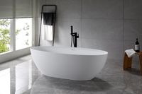 Ванна Solid Surface Vincea , 1700*760*560, белый мат., слив-перелив в комплекте арт-VBT-4S01MW — фото 1, Ванны из искусственного камня