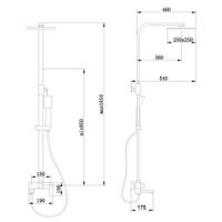 Душевая стойка ABBER Daheim AF8216GL с изливом, золото матовое — фото 2, Встраиваемые душевые комплекты