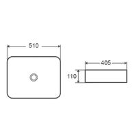 Раковина-чаша Azario 510х405х110 накладная, прямоугольная, черный матовый арт-AZ-2178-MB — фото 4, Раковины накладные