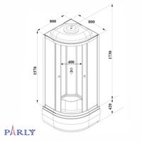 Ограждение VIVA90B N душевое Ceruttispa без поддона (90x90x195) — фото 407, Прямоугольные душевые уголки