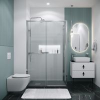 Душевое ограждение Grossman Style 100.K33.05.130.10.02-200.K33.05.80.10.02 (130х80х195) раздвижная(левая),хром,стекло шиншилла,2 места 120.K33.05.1380.10.02 — фото 2, Душевые кабины и ограждения