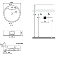 Раковина Scarabeo GEO R накладная с переливом с одним отверстием цвет белый арт-8029/R — фото 3, Раковины накладные