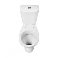 Унитаз-компакт "Pro" горизонтальный выпуск, с 1-режимной кнопочной арматурой и сиденьем полипропилен арт-1P2155S0000BF — фото 5, Напольные унитазы