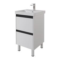 Тумба LUXURY PLUS, 50 см, подвесная/напольная, 2 ящик, белый матовый арт-99.2027 — фото 1, Тумбы под раковину