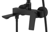 Товар: Душевая система Azario Lursy с квадратным тропическим душем, керамический картридж, шланг 150 см, черный матовый арт-AZ-K2349B - фото 2 Душевая система Azario Lursy с квадратным тропическим душем, керамический картридж, шланг 150 см, черный матовый арт-AZ-K2349B — фото 2, Душевые стойки