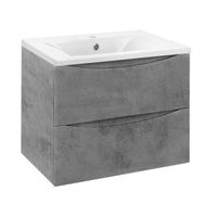 База под раковину Mia 600 подвесная, 2 выкатных ящика soft close, Beton арт-VMC-2MA600BT — фото 2, Тумбы под раковину