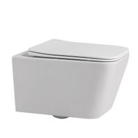 Комплект подвесной унитаз ABBER Rechteck AC1201 белый с инсталляцией AC0105 и кнопкой AC0121RG золото розовое арт-AC1201-AC0105-AC0121RG — фото 4, Комплекты унитаз + инсталляция