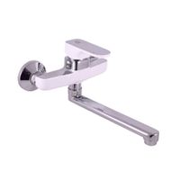 Смеситель Yukon настенный для раковины/умывальника, ХРОМ/БЕЛЫЙ, арт-YU101.5/23CB — фото 1, Смесители для раковины