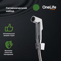 Гигиенический набор OneLife полимерный хром арт-OL01cr — фото 5, Гигиенические души