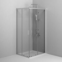 Gem душевое огражд прямоугольн.,раздвиж.двери 100x80 хром мат.,стекло прозрачн арт-W90G-403-100280-MT — фото 1, Прямоугольные душевые уголки