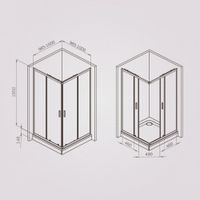 W90G-403-100100-MT Gem душевое огражд квадратн.,раздвиж.двери 100x100 хром мат.,стекло прозрачн — фото 5, Душевые кабины и ограждения