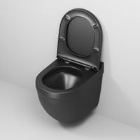 Товар: Унитаз подвесной Grossman (520*360*410) безободковый,черный матовый с тонкой крышкой,микролифт,смыв торнадо,1 место арт-GR-4483BMSQ - фото 6 Унитаз подвесной Grossman (520*360*410) безободковый,черный матовый с тонкой крышкой,микролифт,смыв торнадо,1 место арт-GR-4483BMSQ — фото 6, Подвесные унитазы