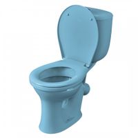 Унитаз-компакт Виктория косой выпуск, н/п., кноп. арматурой и сиденьем полипропилен, голубой SANTERI 1P3016S0600BF — фото 4, Напольные унитазы
