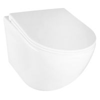 Унитаз подвесной Azario BONELLE 345х490х350 безободковый, смыв "Торнадо", с быстросъемным сиденьем микролифт арт-AZ-2801E — фото 1, Подвесные унитазы