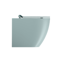 унитаз приставной PURA безободковый с водоворотной системой смыва Swirlflush фаянсовый голубой матовый арт-881015 — фото 2, Приставные унитазы