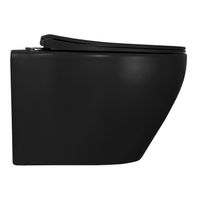 Унитаз подвесной Azario Keras matt black 520х370х360 безободковый, с быстросъемным сиденьем микролифт, черный матовый арт-AZ-99046B — фото 8, Подвесные унитазы
