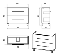 Тумба под раковину арт-П-Мод07100-011Пр — фото 6, Тумбы под раковину
