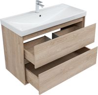 Тумба под раковину Aquanet Милан 100 дуб светлый 00336385 — фото 2, Тумбы под раковину
