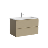 Тумба подвесная SANCOS Folk 790х445х500, c двумя ящиками оснащенными доводчиками, Капучино, арт.FL80CP — фото 5, Тумбы под раковину