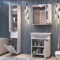 Зеркало со шкафом VIGO Callao 70 подвесное белый арт-z.CAL.70.R.El — фото 5, Зеркальные шкафы в ванную