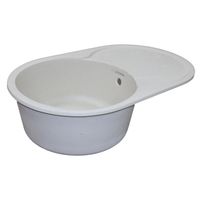 Кухонная мойка AZARIO Perla 730x450x190 искусственный мрамор, с "крылом", сифон в комплекте, цвет бежевый арт-CS00105238 — фото 1, Кухонные мойки