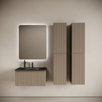 Тумба подвесная SANCOS Code 785х453х400, c одним ящиком оснащенным доводчиками, цвет серо- бежевый, арт. арт-CD80GB — фото 9, Тумбы под раковину