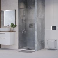 Дверь в нишу Niagara Nova NG-65-10CH (100х195) хром,стекло шиншилла,дверь раздвижная,1 место — фото 3, Раздвижные душевые двери