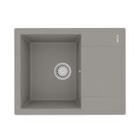 Кухонная мойка Lemark IMANDRA 640 врезная прямоугольная с крылом из кварцгранита, Грей арт-9910021 — фото 3, Кухонные мойки