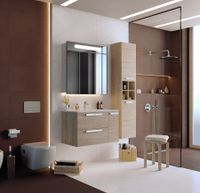 LAGO Шкаф-колонна 35, светлый дуб, ROCA арт-7857297444 — фото 2, Пеналы для ванной комнаты