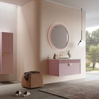 Товар: Тумба с раковиной ORKA Molino 100 подвесная, розовый матовый, 2 ручки в комплекте золото и хром 5004613 - фото 2 Тумба с раковиной ORKA Molino 100 подвесная, розовый матовый, 2 ручки в комплекте золото и хром 5004613 — фото 2, Тумбы с раковиной