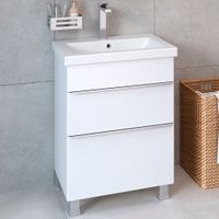 Тумба напольная с умывальником AXIOMA 60 /2 ящ/ AQUA DE MARCO 5060WGAXI/F — фото 1, Тумбы с раковиной