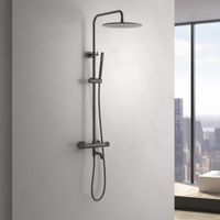 Душевая система с термостатом Timo Saona SX-2380/18 черное золото — фото 1, Душевые системы