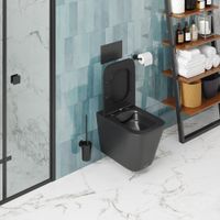 Унитаз MAIELLA Aria MB подвесной безободковый черный матовый, ТЕРМООБЖИГ (не плёнка) Ceruttispa (500х350х320) арт-CT9163 — фото 3, Подвесные унитазы