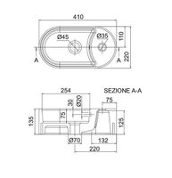 Раковина Scarabeo SEVENTY накладная с переливом с одним отверстием цвет белый арт-8093 — фото 3, Раковины накладные