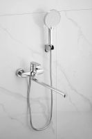 Смеситель для ванны однорычажный с длинным изливом и душем BELZ, хром арт-B22713 — фото 2, Смеситель для ванны