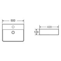 Раковина накладная Azario 500х420х120 прямоугольная, матовый белый арт-AZ-2173-S-MW — фото 6, Раковины накладные