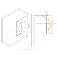 Товар: Шторка на ванну RGW SC-011B 110x140, профиль черный, стекло прозрачное/6 мм, арт-351101111-14 - фото 4 Шторка на ванну RGW SC-011B 110x140, профиль черный, стекло прозрачное/6 мм, арт-351101111-14 — фото 4, Шторки для ванной распашные