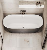 Ванна отдельностоящая Grossman Forta GR-27021MB (170х75х58) цвет черный/белый матовый,1 место — фото 4, Акриловые ванны