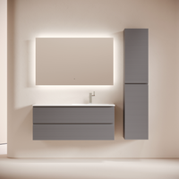 Тумба подвесная SANCOS Folk правая 1195х445х500, c двумя ящиками оснащенными доводчиками, Grey soft, арт. арт-FL120RGS — фото 4, Тумбы под раковину