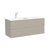 Товар: Тумба подвесная SANCOS Snob R левая 1195х445х500, c двумя ящиками оснащенными доводчиками, Beige Soft, арт.SNR120LCE - фото 5 Тумба подвесная SANCOS Snob R левая 1195х445х500, c двумя ящиками оснащенными доводчиками, Beige Soft, арт.SNR120LCE — фото 5, Тумбы под раковину