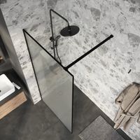 Душевая перегородка Niagara Nova NG-781-12BLACK (120х200) черный матовый,стекло эффект битого стекла,1 место — фото 5, Душевые перегородки