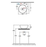 Раковина GLOBO T-EDGE накладная цвет черный матовый B6T37AR — фото 2, Раковины накладные