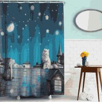 Товар: шторка д/в тканевая 180х200см "Кот на крыше" MZ-42 - фото 1 шторка д/в тканевая 180х200см "Кот на крыше" MZ-42 — фото 1, Шторки на ванну