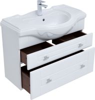 Тумба под раковину Aquanet Рондо 85 белый глянец арт-00304289 — фото 2, Тумбы под раковину