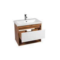 Тумба под раковину VIANT БОСТОН 60 подвесная дуб вотан/белый (VBOS60CO-T1YP) — фото 1, Тумбы под раковину