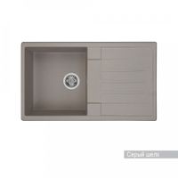Мойка для кухни Верона 855x500x210 мм, прямоуг. с крылом, серый шелк 1A710032VR250 — фото 1, Кухонные мойки