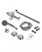 OneLife смеситель для ванны однорычажный полимерный универсальный с душевым набором, хром арт-P02-218cr — фото 4, Смеситель для ванны